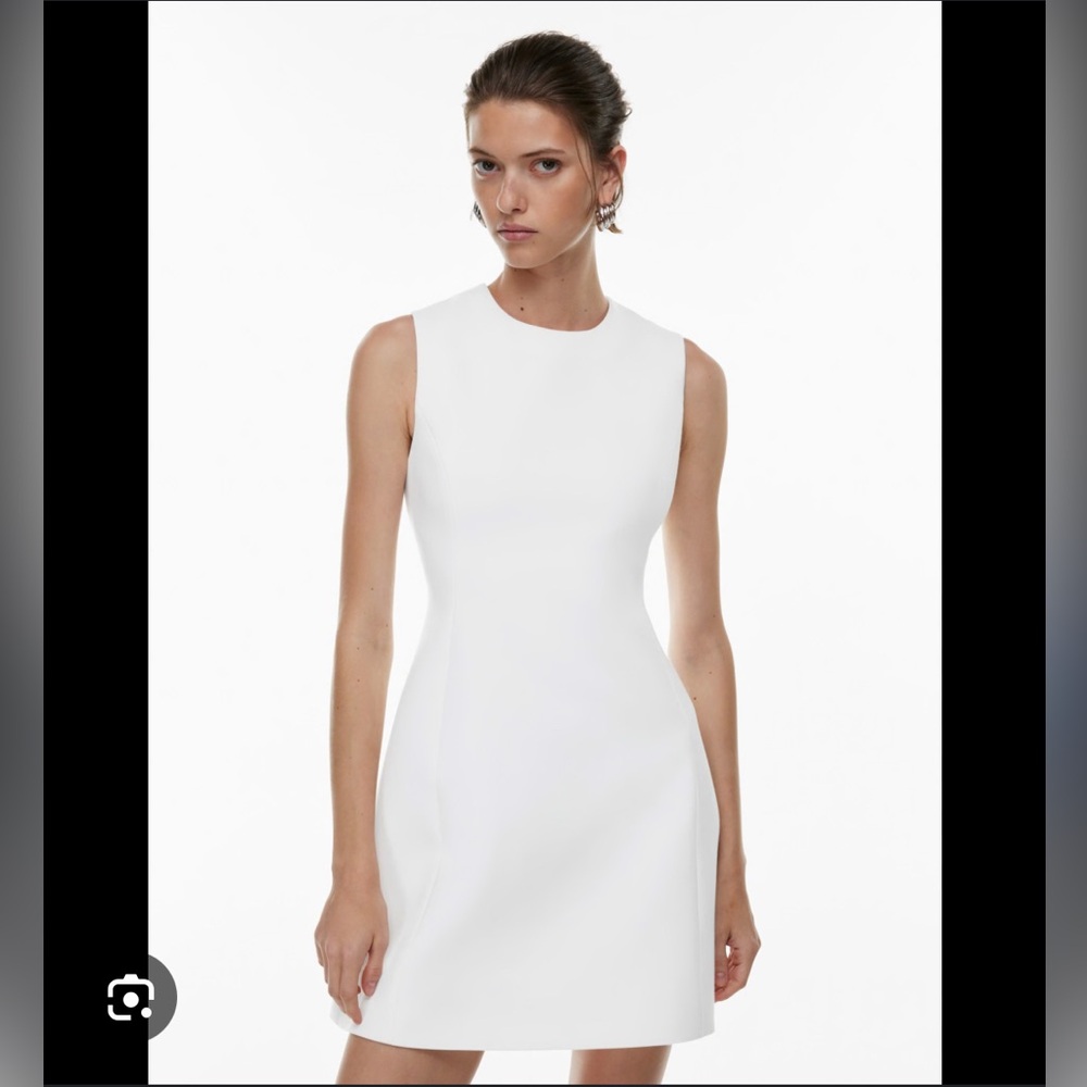 Babaton by Aritzia White Sleeveless Mini Dress